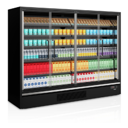 Vitrine réfrigérée pour supermarché à froid positif 2580mm Profondeur 740mm Galaxy+ GP26FGD Black