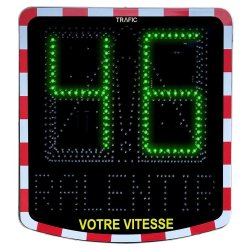 Radar pédagogique, caractères de 40 cm de hauteur, alimentation : solaire ou éclairage public