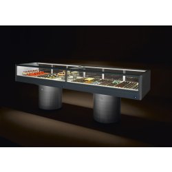 Vitrine pâtisserie et chocolats sur colonne
