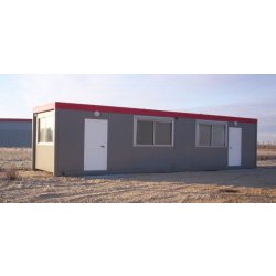 Bungalow de chantier monobloc aménagé - bureau, vestiaire, WC handicapé - 6.20 x 3 m