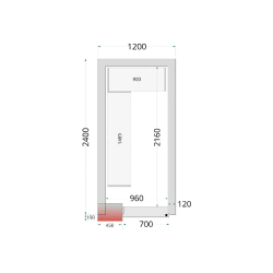 Chambre froide négative CRNF1224 Blanc 1200 x 2400 x 2200 mm TEFCOLD