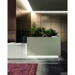 Banque d'accueil lumineuse et moderne pour entreprises exigeantes