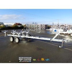 Chariot de mise à l'eau et manutention - remorque cassante - 2 essieux - PTAC : 2700Kg - Sun Way - Reference SW2400MA21