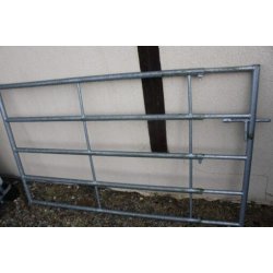 Art0076 - Barrière agricole en acier galvanisé - 2 à 3 m - extensible avec 5 lisses Ø40