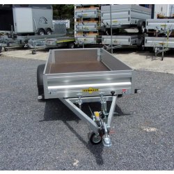 Remorque freiné basculante avec plancher en cp pour charger les scooters, moto, tondeuse, tracteurs, bagages - humbaur - 1386