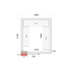 Chambre froide négative CRNF1821 Blanc 1800 x 2100 x 2200 mm TEFCOLD