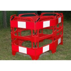 Barrière de chantier rigide pliable - 3 pans - 750 mm x 1000 mm - haute visibilité