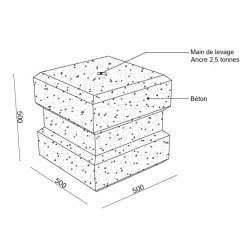 Bloc de lestage anti-intrusion - BLOCLEST 500 - 275 kg avec options disponibles