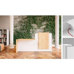 Fifty-Fifty - Banque d'accueil design avec plan de travail et réception intégrés