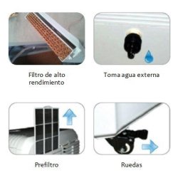 M confort eolus 35 - refroidisseur d'évaporation - 3500 m3/h - zone de couverture 45 m² - réservoir 45 L - télécommande