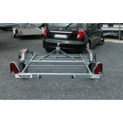 Remorque sans frein de fabrication française à 1 essieux 750 kg et d'une châssis modulaire bénéfique pour le transport d'un moto -  erde - ch 751