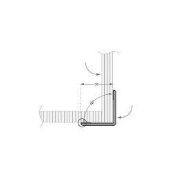 CORNEROM 30x30 - Cornières de finition en PVC lisse, antibactérien, classé Bs2 d0, avec adhésif mousse