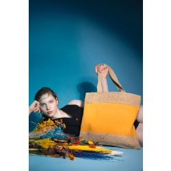 Sac shopping en coton et fils de jute tressée - Kimood - Réf: KI0294 - 750 g/m²
