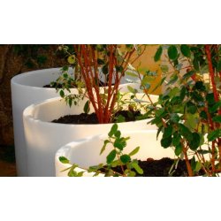 Jardinière de ville pot rondo - Polyéthylène rotomoulé haute densité - 3 tailles disponibles avec option support acier