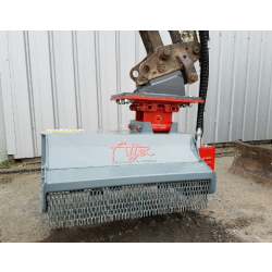 Débroussailleuse à fléaux Attec - adaptable sur mini pelles de 2,5T à 3,5T - 192 kg - largeur de coupe 800 mm
