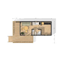 Studio de jardin 20 m² - maison de jardin avec ossature bois et bardage rouge - modifiable et isolé