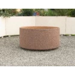 Jardinière ronde Cléopâtre en béton armé - Autostable, Option antigraffiti, Pieds en option - Diamètre 115 cm, Hauteur 80 cm, Poids 460 kg