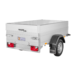 Remorque avec capot sécurisé SARIS - PATC 1350 Kg - 205 x 133 x 50 cm - 1 essieu freiné - Référence MC 205 133 1350 1 C