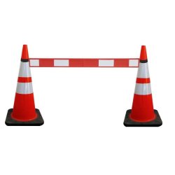 Barrière plastique fixe 1200mm rouge et blanc - fixation velcro, délimitation légère et visible