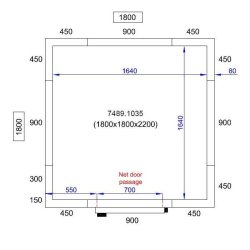 Chambre froide négative 1800X1800X2200 - 80mm Pro Line Combisteel