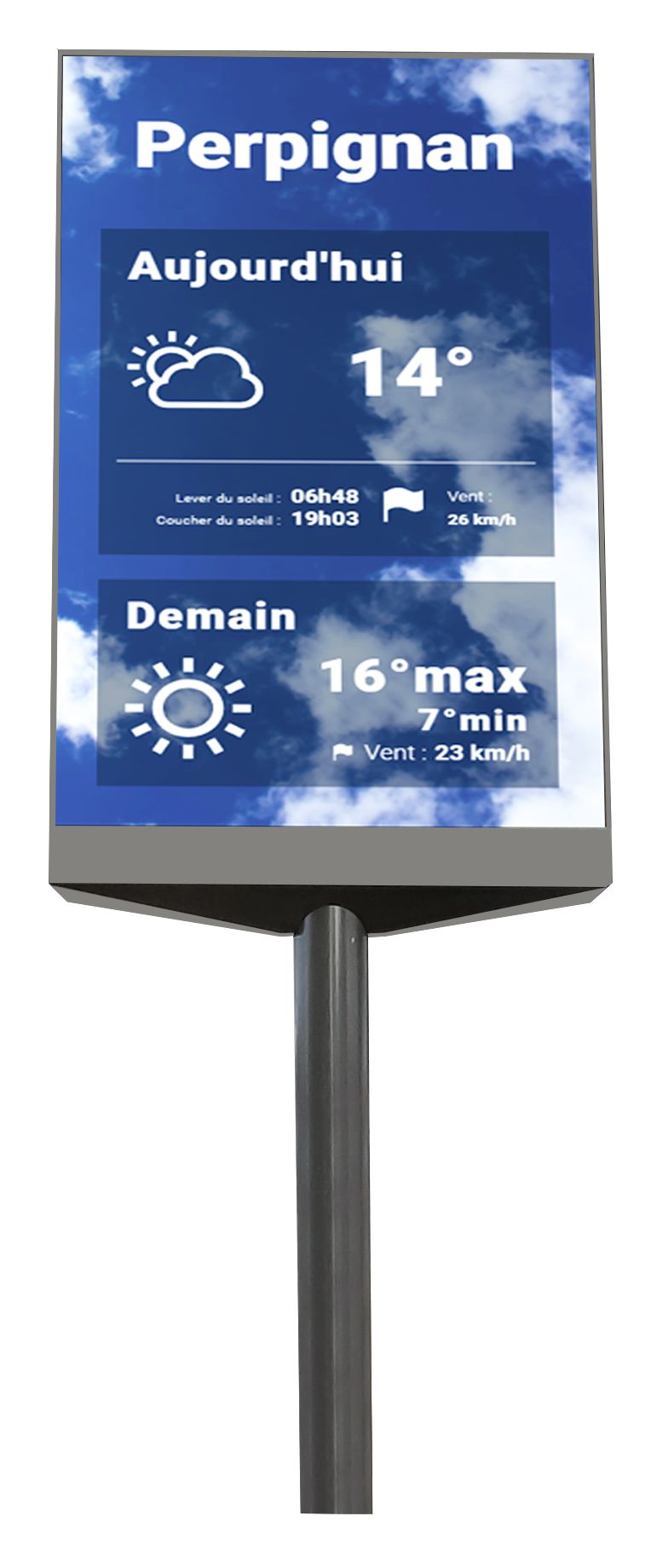 Écran LED couleurs sur pied extérieur - formats de 4 à 8 m² - Pitch P4.4, P6.67, P10_2