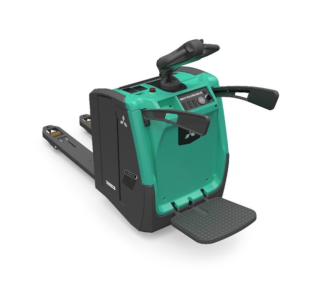 Location courte durée de transpalette électrique à plate-forme Mitsubishi PBV20N3 - 2000 kg - timon intuitif et résistant_2