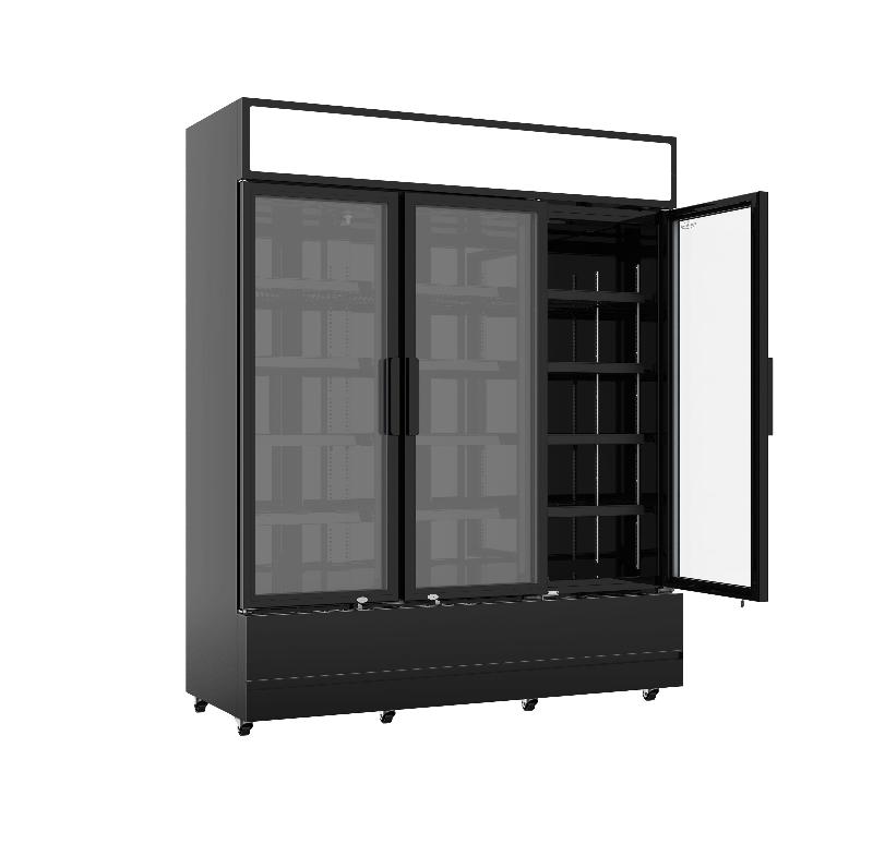 Réfrigérateur 3 portes en verre noir fcu-1200 bl l1600 7455.2115 COMBISTEEL_2
