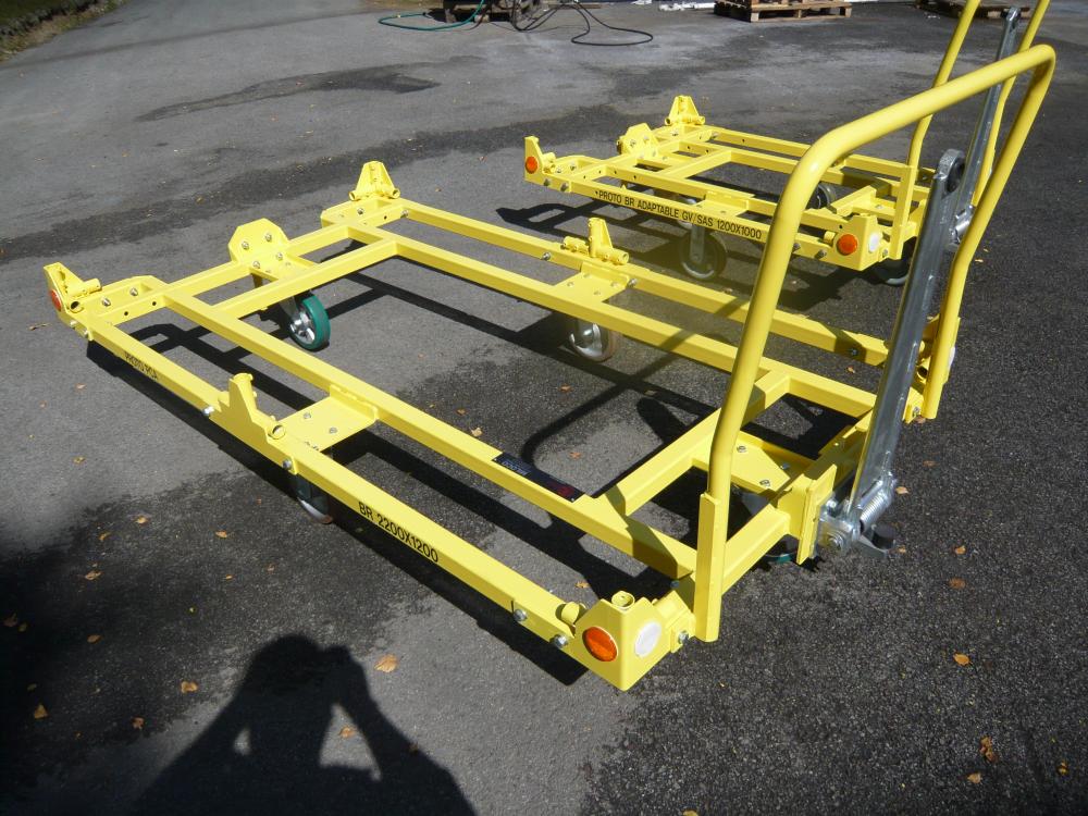 Remorque industrielle avec base roulante - Capacité 1T - MILOCO 3413_2