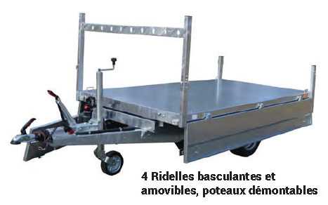 Remorque benne - 2,54 X 1,42 M - 1500 KG - FRANC BRI260F150_2