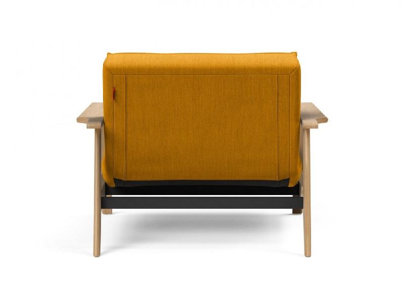 Fauteuil design convertible Innovation Living Splitback Frej Elegance Burned Curry - Lit 90x115 cm - Accoudoirs chêne clair_2