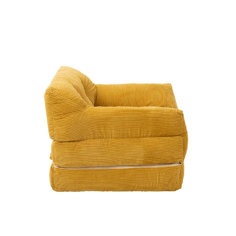 FAUTEUIL CONVERTIBLE CHARLENE JAUNE  COTON / MOUSSE_2