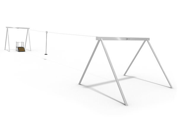 Tyrolienne 20m en acier inoxydable avec plateforme - Conforme EN1176 - Référence BT21008_2