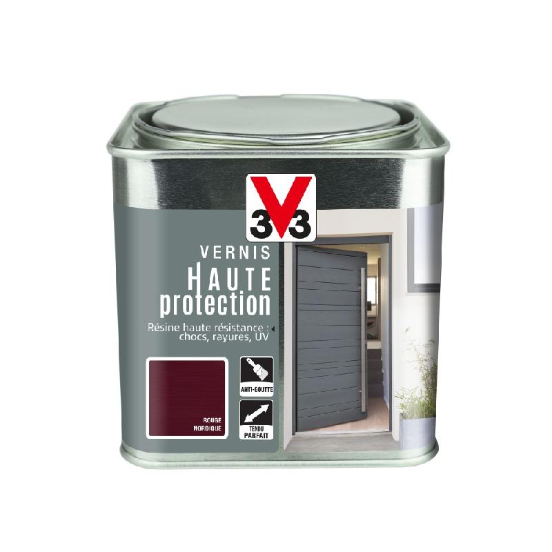 Vernis bois extérieur V33 - Haute protection opaque rouge nordique brillant - 0.75 L_2