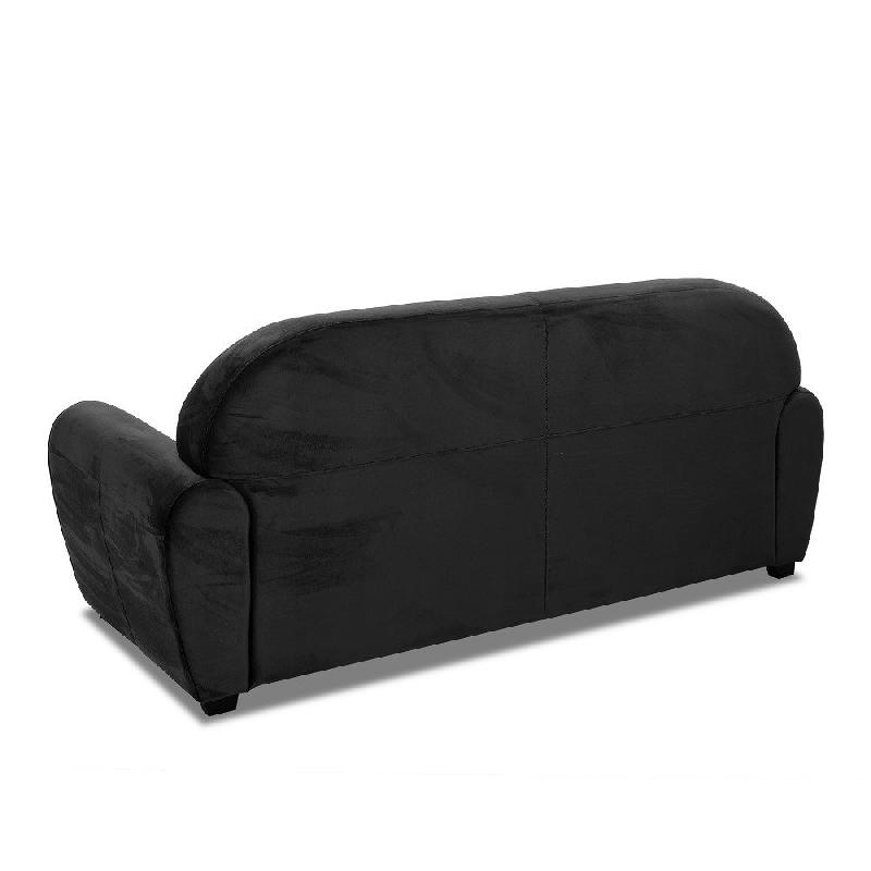 Canapé fixe Club 3 places en velours noir - Design vintage anglais - Fabrication 100% italienne_2