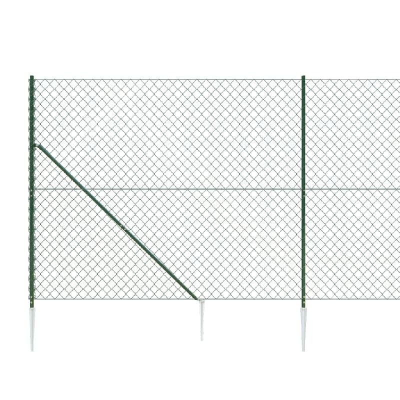 Vidaxl clôture à mailles losangées avec piquet d'ancrage vert 0,8x25 m 153928_2
