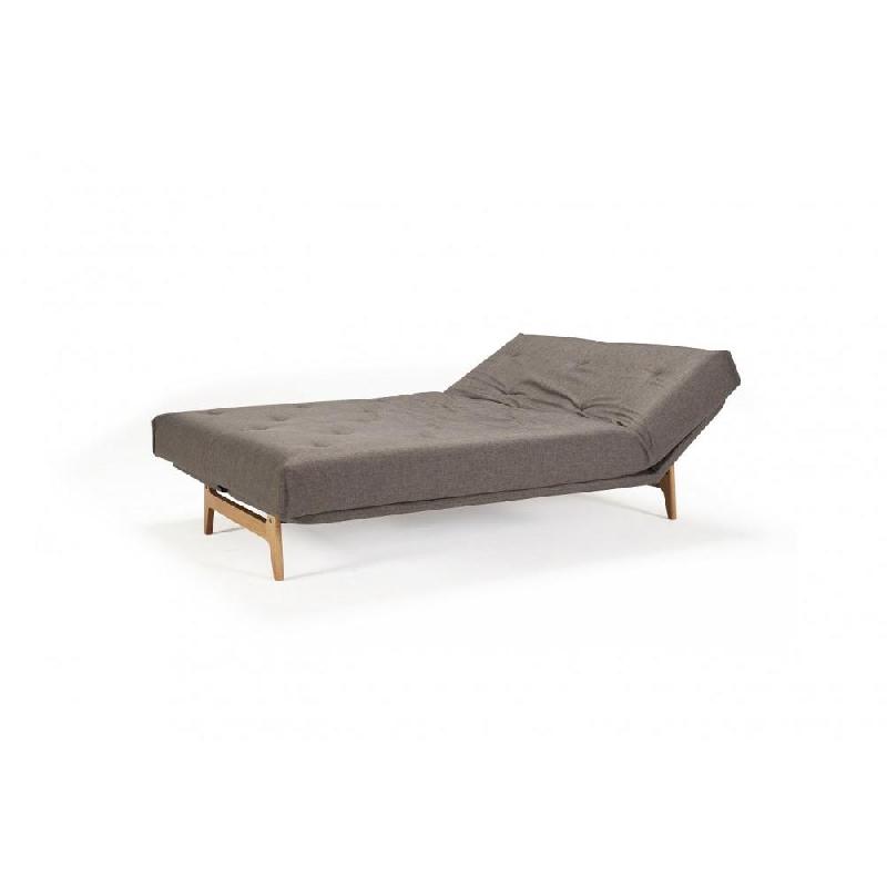 Canapé convertible design Aslak - Innovation Living - Lit capitonné 140x200 cm - Tissu Flashtex Dark Grey_2