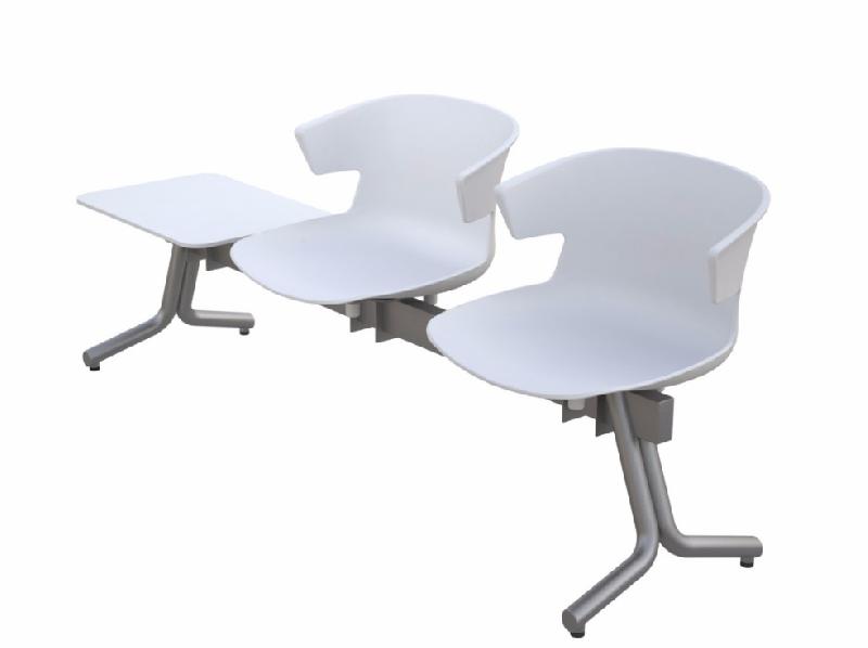 Sieges sur poutre avec tablette cove - OFFISIT. - anthracite, 2 places + 1 tablette_0