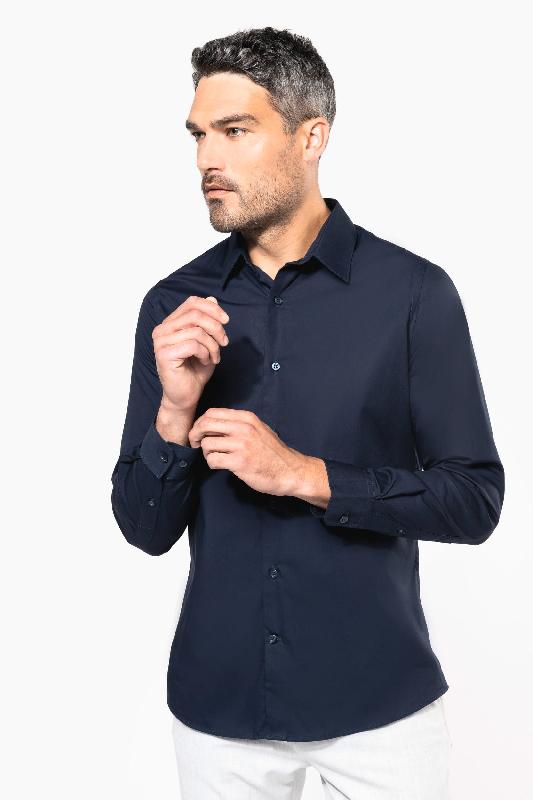 Chemise popeline manches longues homme - Kariban - Réf: K513 - 100% coton avec coupe ajustée et entretien facile_2