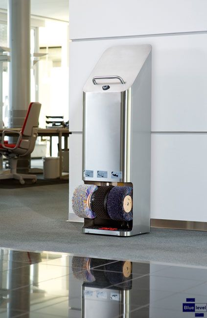 Cireuse à chaussures Quadro - Design en colonne, acier inoxydable brossé, 2 ou 3 brosses avec ou sans distributeur de cire_2
