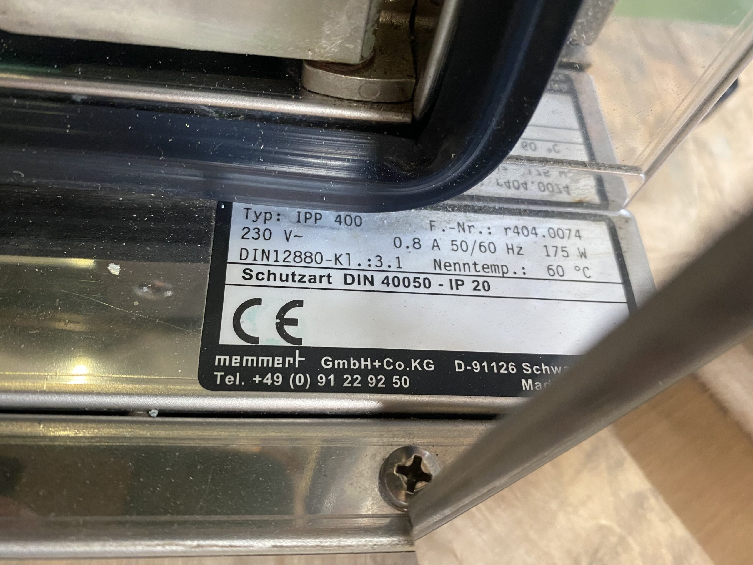 Incubateur de laboratoire d'occasion - memmert ipp 400_2