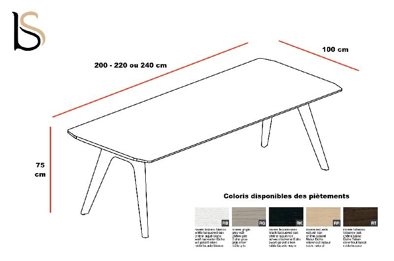 Bureau de Direction Rail en verre - Bralco. - 200, Verre transparent, Chêne blanc_2