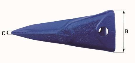 Dents de godet adaptables Feurst 1U 3452 T - poids 13kg et dimensions précises_2