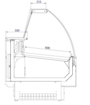 Vitrine réfrigérée de présentation avec service-arrière + réserve réfrigérée_2