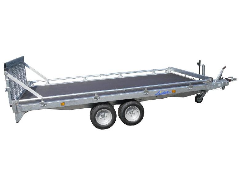 Remorque plateau roues dessous LIDER 3.5m - PTAC : 2000 Kg - 2 essieux freinés - 355 x 180 cm - Reference -T-UT20294_2