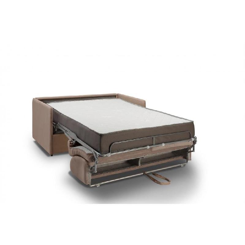 Canapé convertible CanapExpress Luxury - 140 cm - Matelas 22 cm mémoire de forme - Velours taupe - Fabrication italienne_2