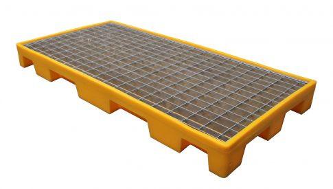 Plateforme de rétention 60 litres plastique avec caillebotis en acier galvanisé_2