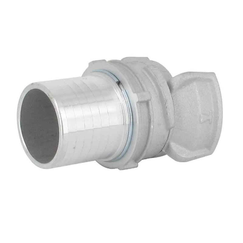 Demi-raccord symétrique avec verrou - DN 40 mm - Embout annelé Ø 45 mm - Alu_2