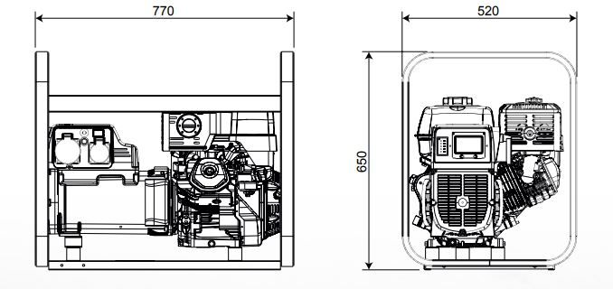 GE 8000 HBT Groupe électrogène portatif - Mosa - Honda - Triphasé 7 kVA PRP - 50 Hz_2