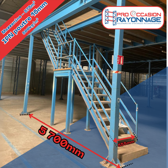 Mezzanine - 878m² - Poutre en IPN 16mm d'épaisseur - 800kg/m²_2