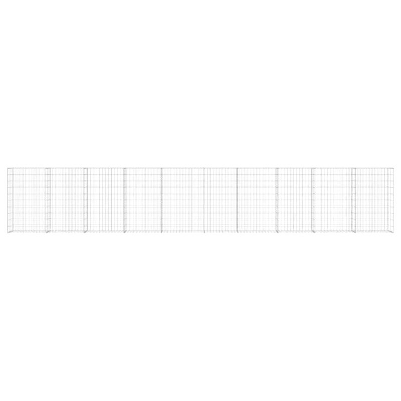 Vidaxl mur à gabion avec couvercles acier galvanisé 600 x 30 x 100 cm 143584_2